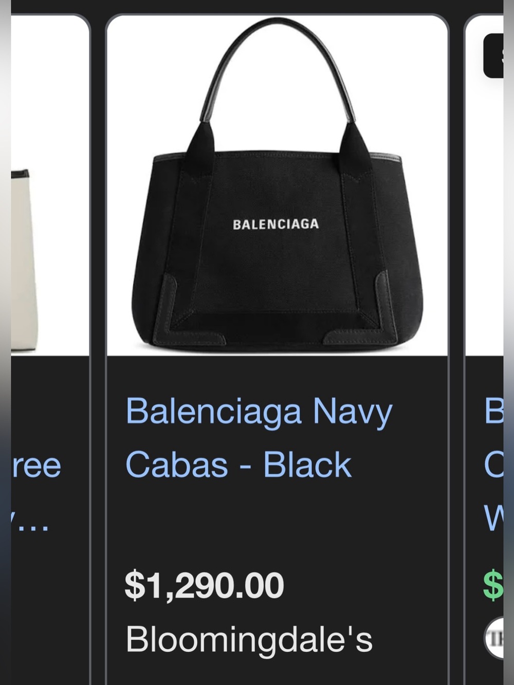 Balenciaga Canvas Tote Bag Black with Pouch + Dust Bag - Picture 5 of 5